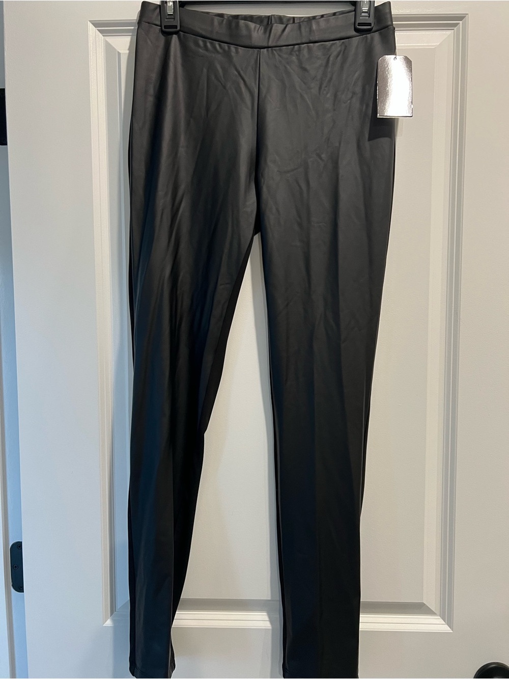 CLARA SUNWOO Black Faux-Leather Leggings